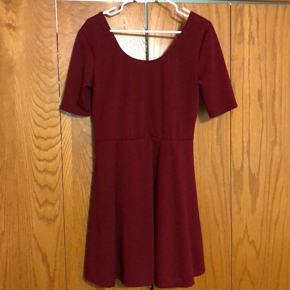 Burgundy comfortable dress